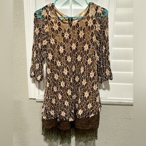 Lady Noiz retro dress, lace and layers, size Small